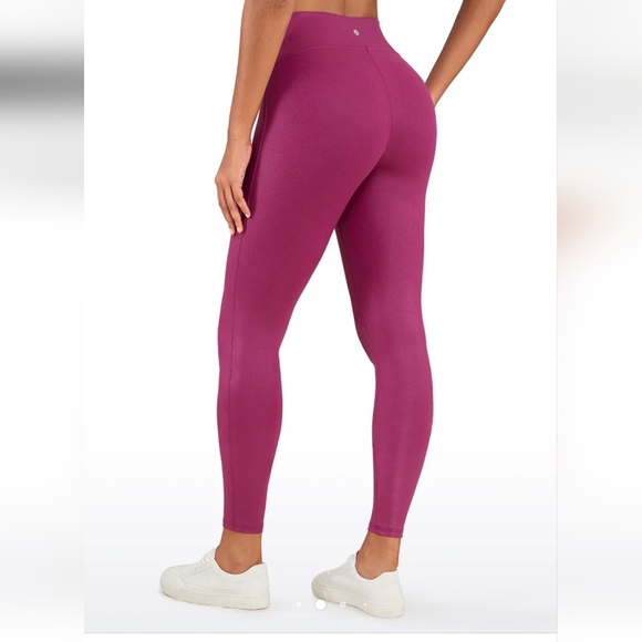CRZ YOGA Women's High-Waisted Purple Leggings - Picture 2 of 4